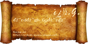 Ördögh Győző névjegykártya